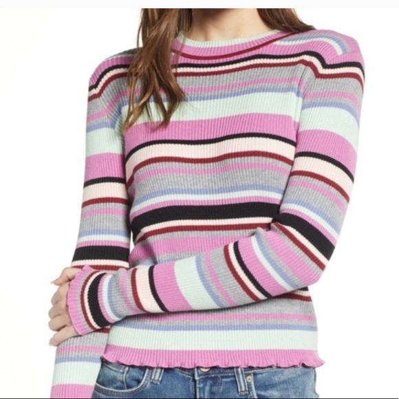 BP Nordstrom lettuce sweater size XS multicolor Y2K retro - Picture 1 of 7